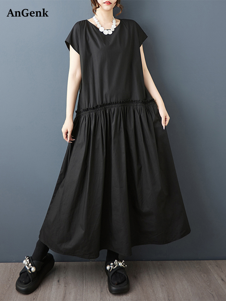 Summer Clothing Drawing - 2026 ฤดูร้อนใหม่สีดำวินเทจชุดเดรสแขนกุดสำหรับผู้หญิงเชือกรูดเดรสหลวมๆลำลองชุดยาวแฟชั่นเสื้อผ้าหรูหรา