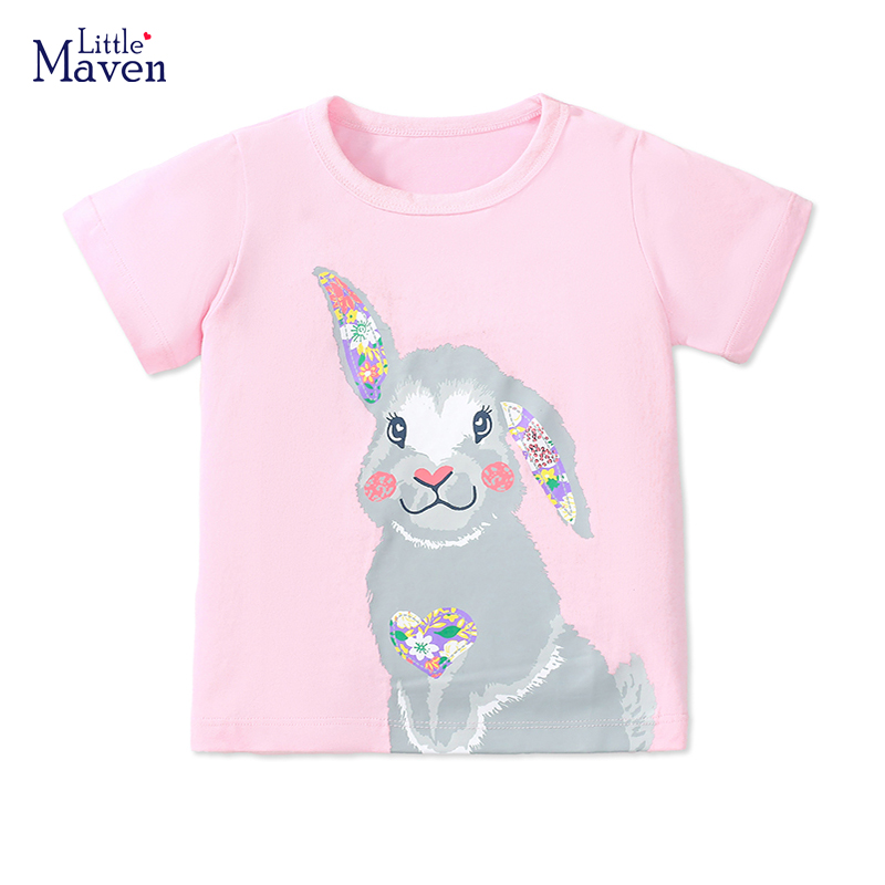 Summer Clothing Baby Girl - ลิตเติ้ลมีเวนเสื้อผ้าเด็กวัยหัดเดินฤดูร้อนของขวัญวันเกิดเสื้อยืดการ์ตูนกระต่ายเด็กทารกเสื้อผ้าเด็กผ้าฝ้าย