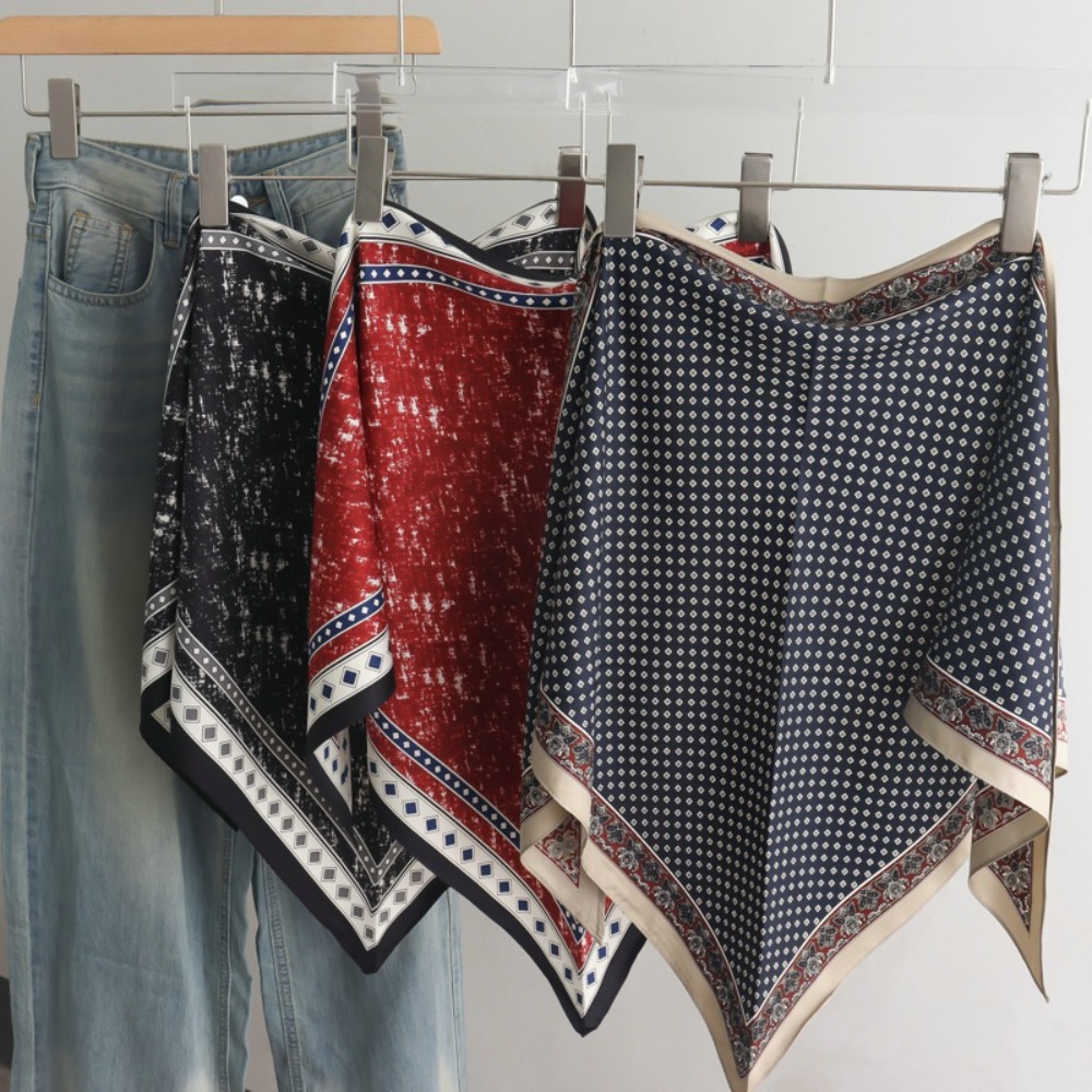 Summer Clothing Wraps - ผ้าพันคอผ้าซาตินผู้หญิงแบบใหม่ ลายมัดย้อม สไตล์เรโทร ใช้เป็นเข็มขัด เครื่องประดับตกแต่งเสื้อผ้า ผ้าพันคออเนกประสงค์