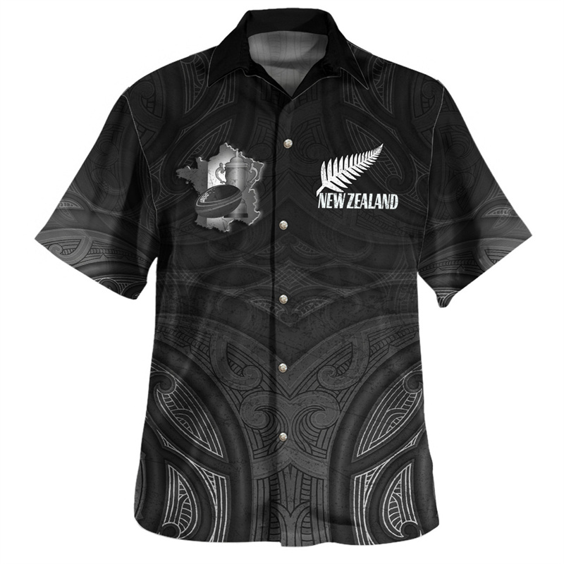 Summer Clothing Nz - 3D ฮาราจูกุใหม่เสื้อพิมพ์ลายธงรักบี้เฟิร์นสีเงินสำหรับชาวเมารีและชาวเมารีไม่ควรลืมเสื้อ kemeja pendek กราฟิก
