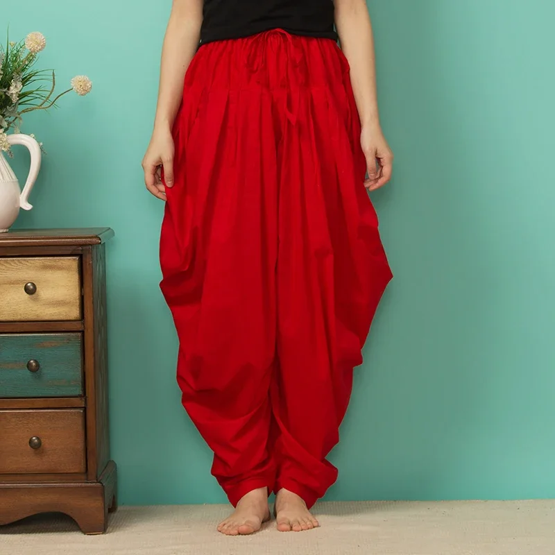 Summer Clothing Pakistan - กางเกงปัญจาบอินเดียกางเกง Shalwar อินเดียกางเกงฤดูใบไม้ผลิและฤดูร้อนผ้าฝ้ายหลากสีกางเกงหัวไชเท้าจีบ Salwar