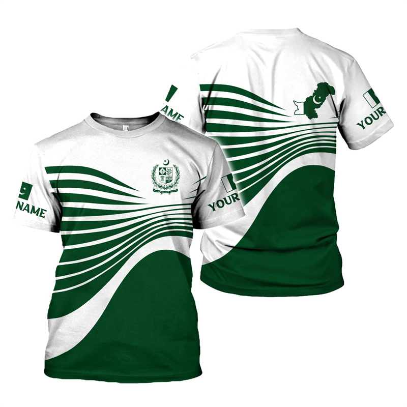 ปากีสถานธง 3Dพิมพ์ผู้ชายเสื้อย - Summer Clothing Pakistan บทวิจารณ์และราคา