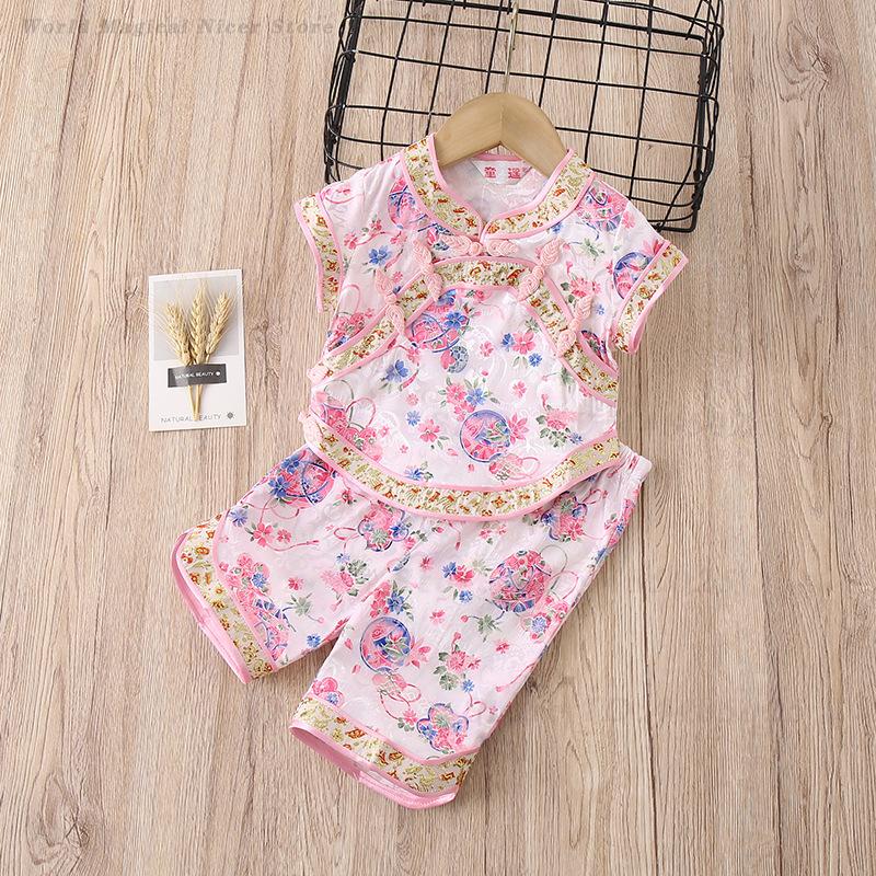 ชุดถังซูทสำหรับเด็กผู้หญิง ลาย - Summer Clothing Baby Girl บทวิจารณ์และราคา