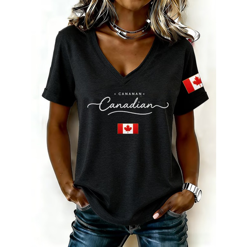 เสื้อยืดผู้หญิงพิมพ์ลายธงชาติแ - Summer Clothing Women Canada บทวิจารณ์และราคา