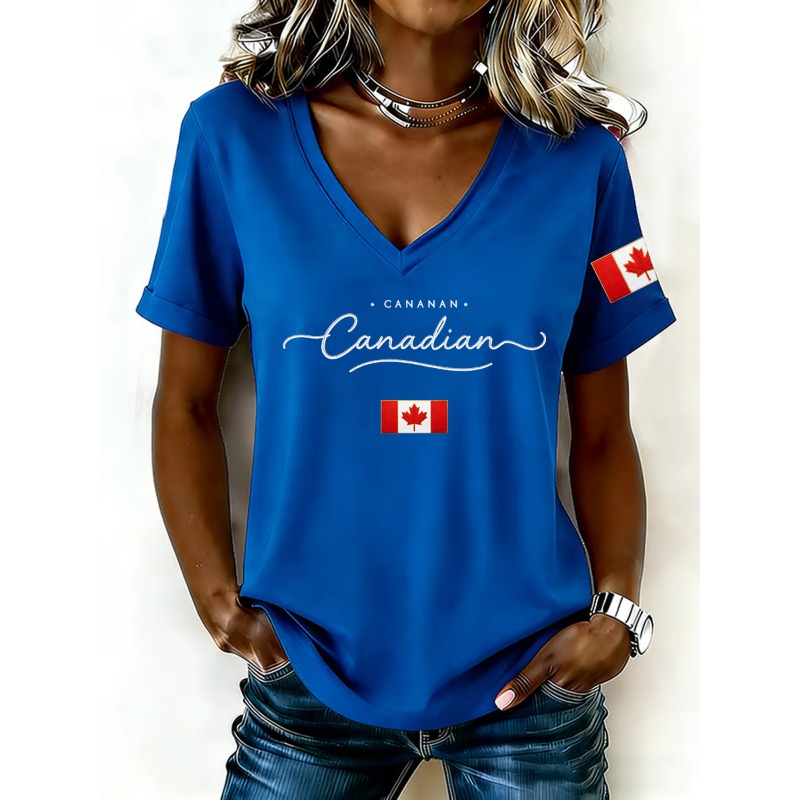 เสื้อยืดผู้หญิงพิมพ์ลายธงชาติแ - Summer Clothing Women Canada บทวิจารณ์และราคา