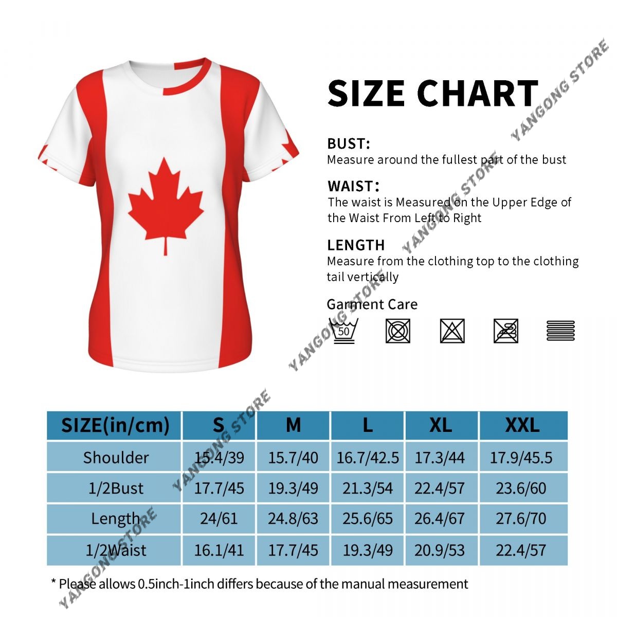 เสื้อยืดผู้หญิงแคนาดาธงแคนาดา  - Summer Clothing Women Canada บทวิจารณ์และราคา