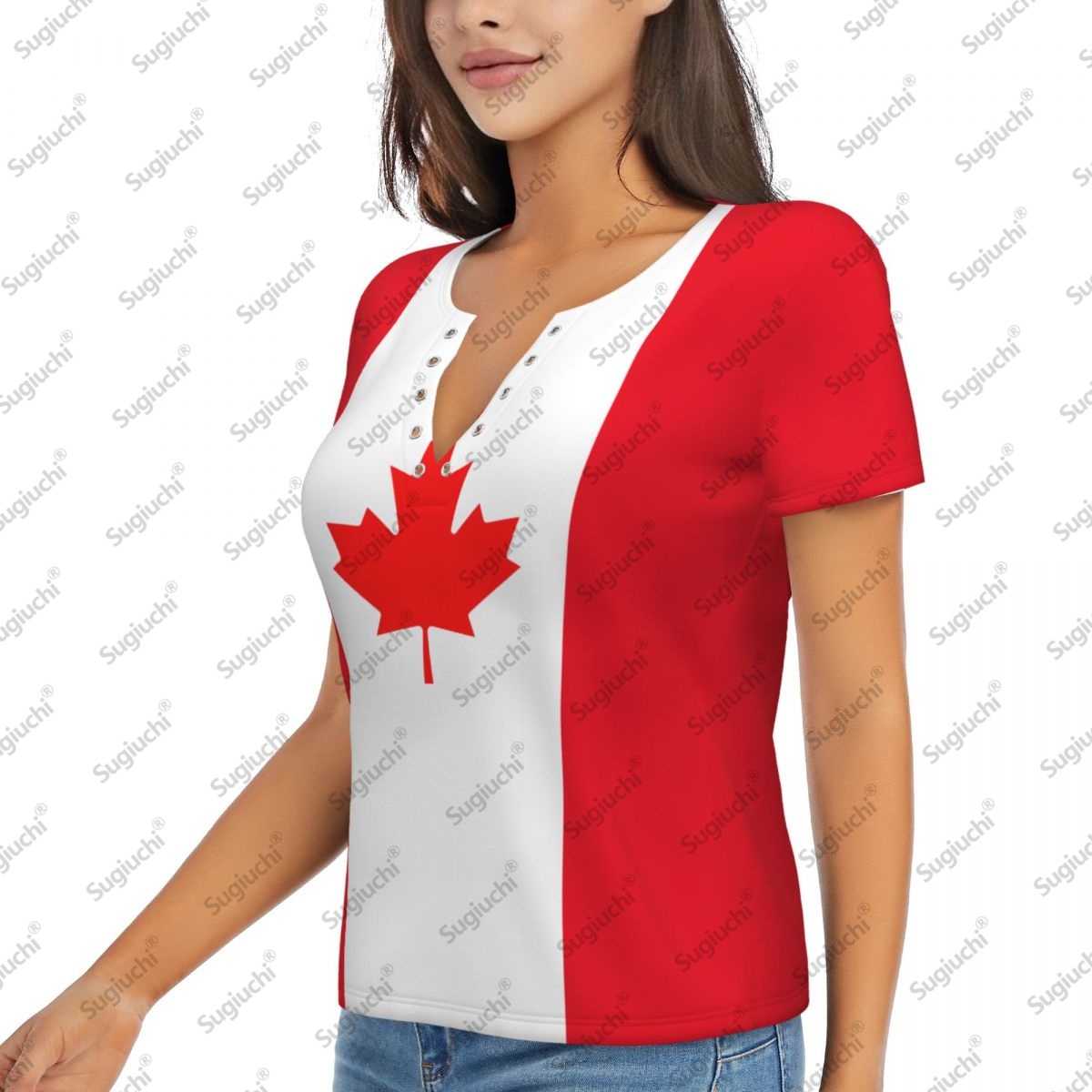 2025 ธงแคนาดาเซ็กซี่ลึก V คอผู - Summer Clothing Women Canada บทวิจารณ์และราคา