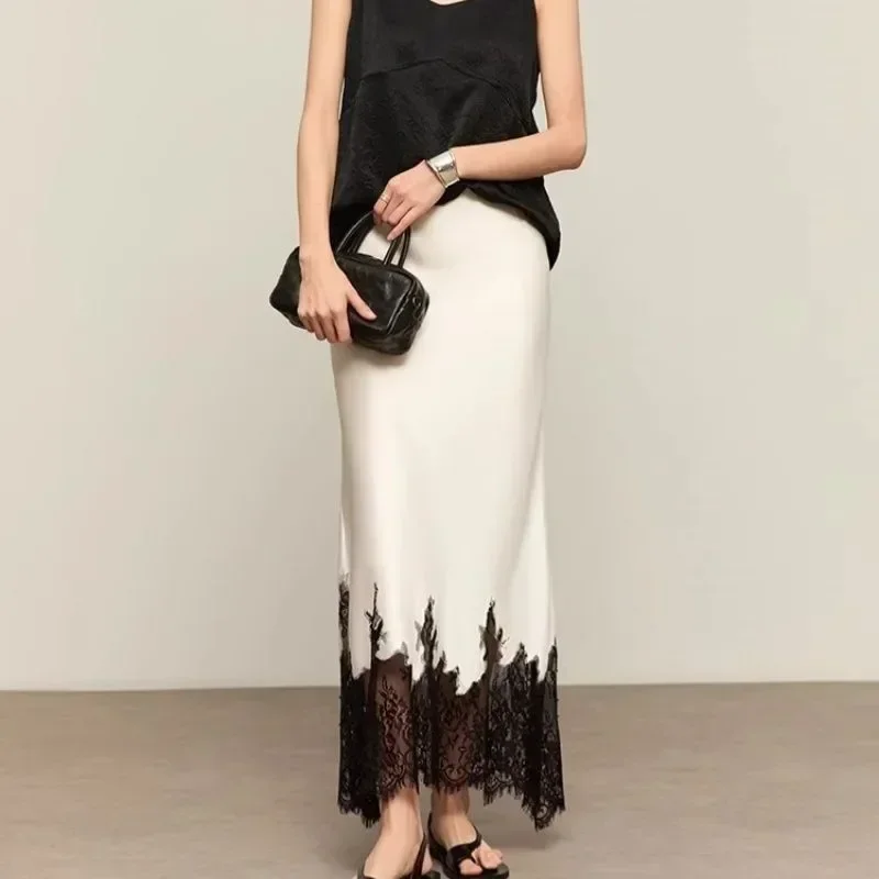 กระโปรงมิดิลูกไม้แต่งระบายทรงเ - Summer Clothing Wraps บทวิจารณ์และราคา