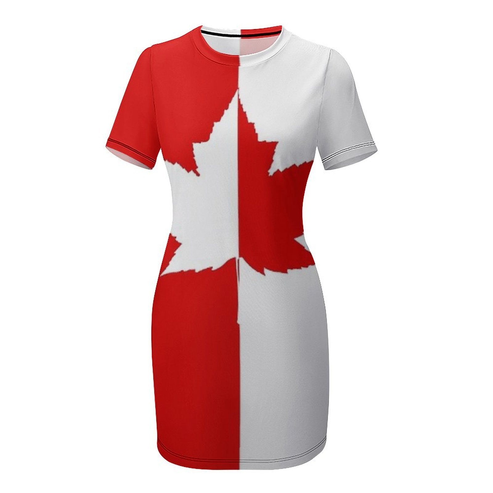 ชุดเดรสแขนสั้นลายใบเมเปิลแคนาด - Summer Clothing Women Canada บทวิจารณ์และราคา