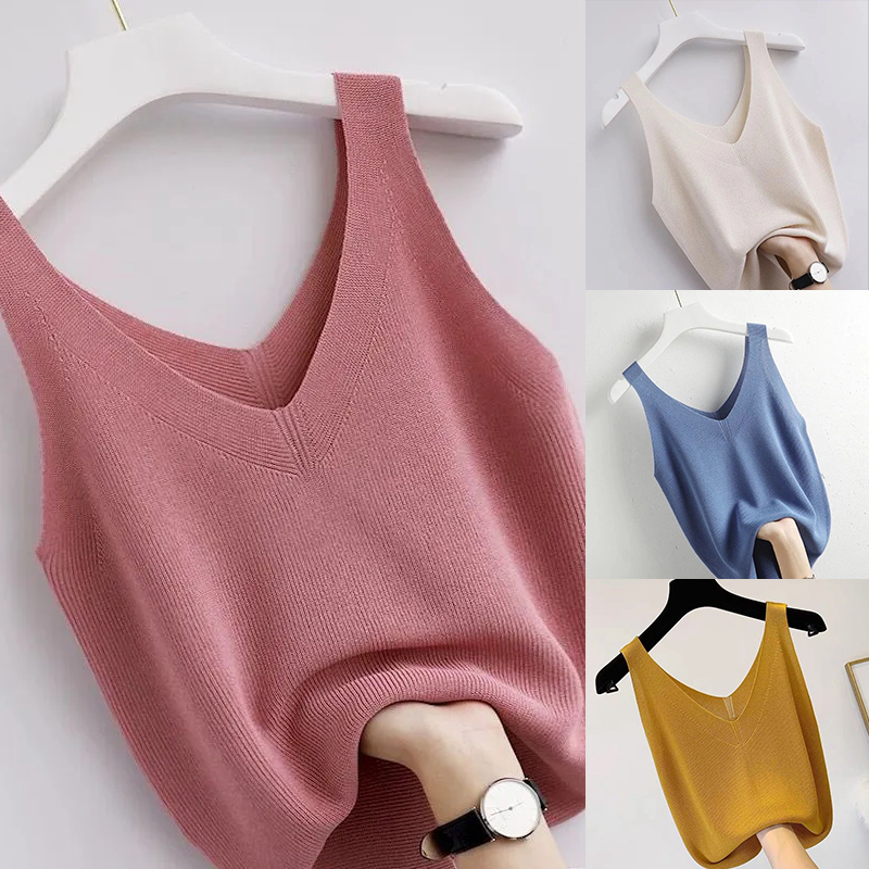 ถักเสื้อกล้ามวินเทจ V คอแขนกุด - Summer Zara บทวิจารณ์และราคา