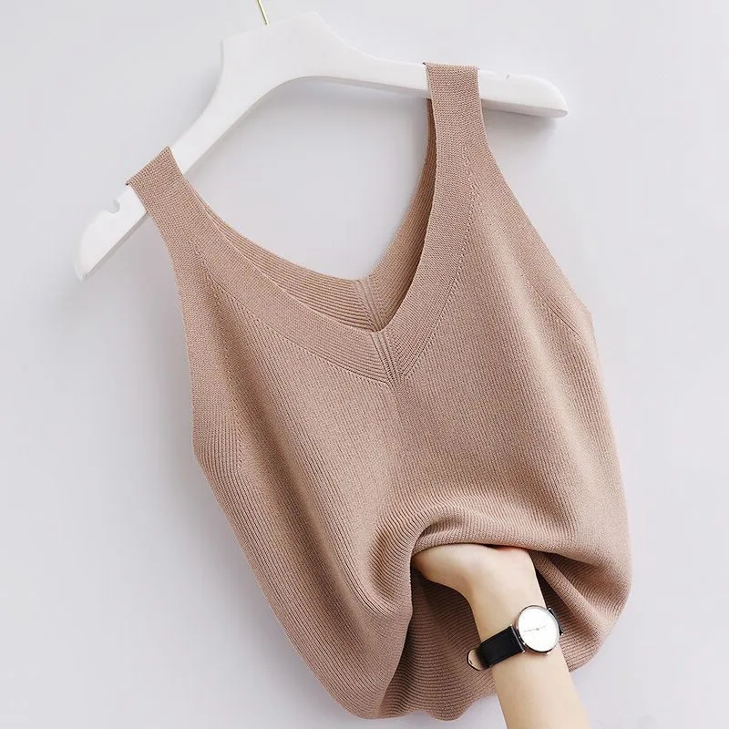 ถักเสื้อกล้ามวินเทจ V คอแขนกุด - Summer Zara บทวิจารณ์และราคา