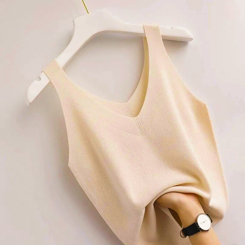 ถักเสื้อกล้ามวินเทจ V คอแขนกุด - Summer Zara บทวิจารณ์และราคา