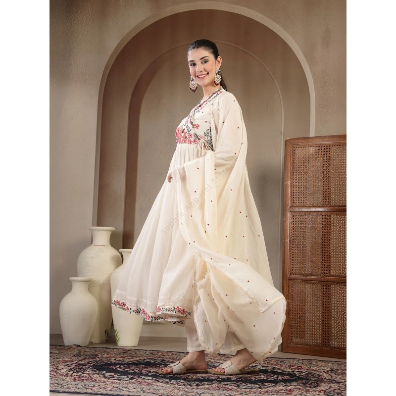ชุดคุर्ติดีไซน์อานาร์กาลีผ้าฝ้ - Summer Clothing Pakistan บทวิจารณ์และราคา
