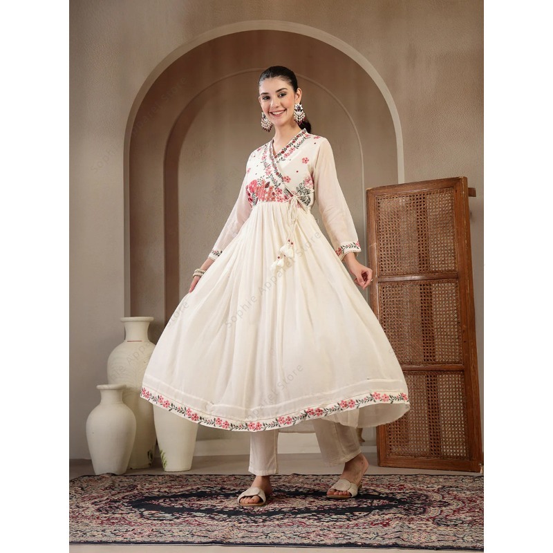 ชุดคุर्ติดีไซน์อานาร์กาลีผ้าฝ้ - Summer Clothing Pakistan บทวิจารณ์และราคา