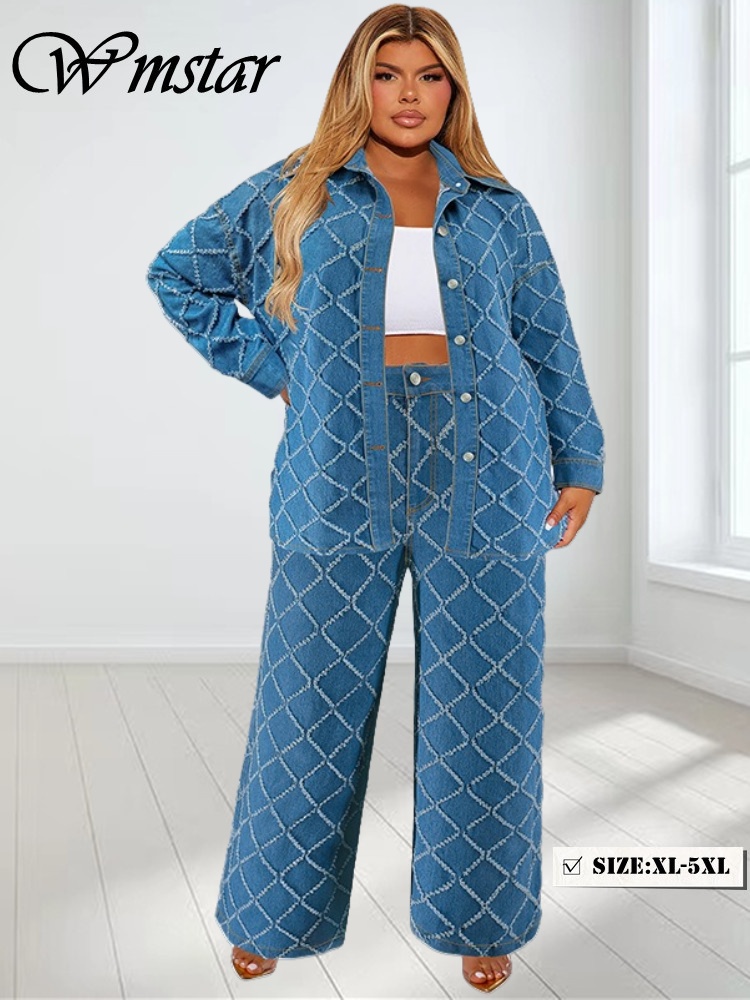 Wmstar PLUS ขนาด DENIM 2 ชิ้นช - Summer Clothing Wholesale บทวิจารณ์และราคา