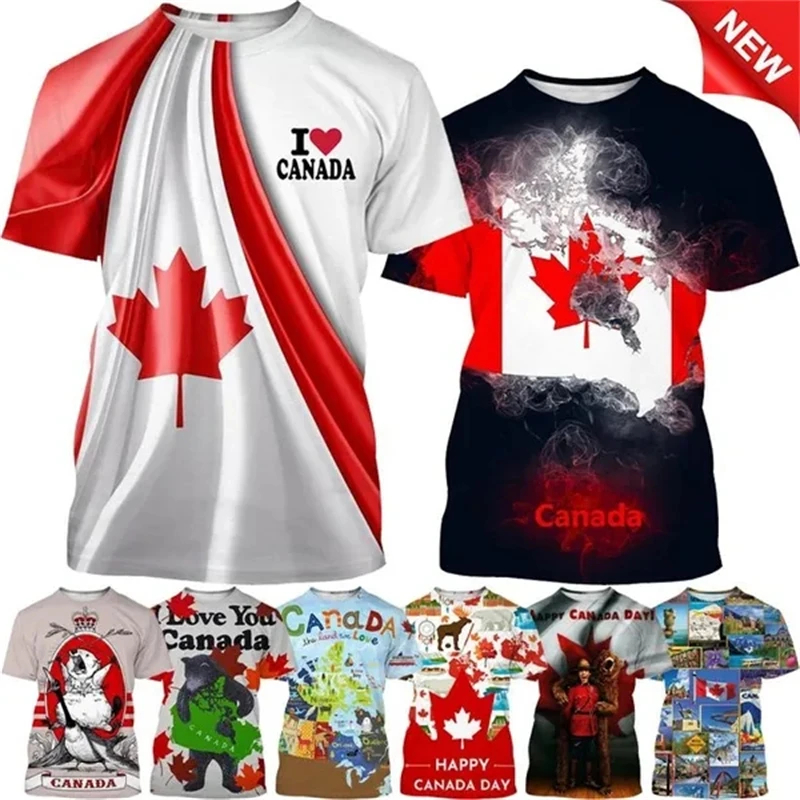 I Love Canada Flag Graphic T S - Summer Clothing Women Canada บทวิจารณ์และราคา